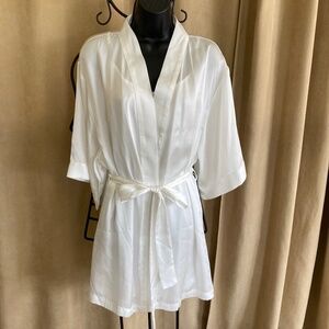 Hips & Curves Robe & Chemise Set, White, Size L